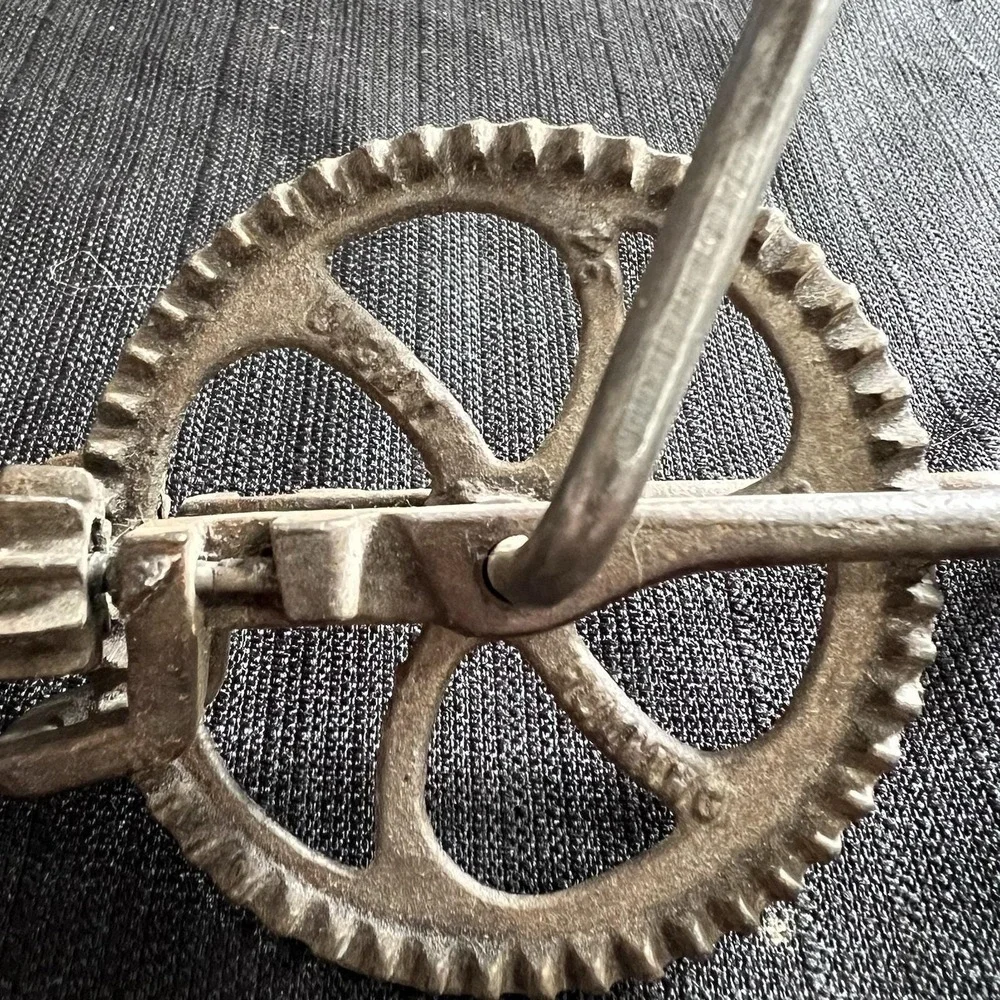 Antique Taplin Mfg Co Wood Hand Crank Egg Beater Farmhouse Primitive Cottagecore